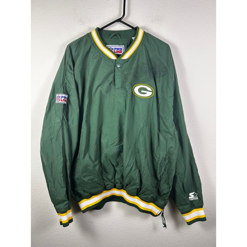 Vintage Green Bay Packers Starter NFL Pro Line Pullover Windbreaker Jacket XL